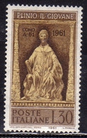 ITALIA REPUBBLICA ITALY REPUBLIC 1961 PLINIO IL GIOVANE XIX 19° CENTENARIO NASCITA 1900th BIRTH ANNIVERSARY MNH - 1961-70:  Nuovi