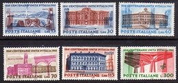 ITALIA REPUBBLICA ITALY REPUBLIC 1961 CENTENARIO UNITA' UNIT CENTENARY SERIE COMPLETA COMPLETE SET MNH - 1961-70: Nieuw/plakker