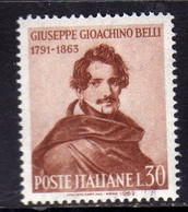 ITALIA REPUBBLICA ITALY REPUBLIC 1963 GIOACHINO BELLI CENTENARIO MORTE DEATH CENTENARY MNH - 1961-70: Neufs