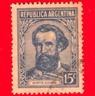 ARGENTINA - Usato - 1942 - Martín Miguel De Güemes (1785-1821) - 15 - Oblitérés