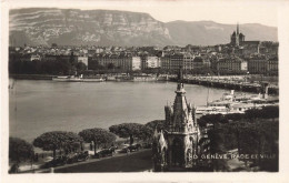 SUISSE - Genève - Rade Et Ville - Vue D'ensemble De La Ville - Bateaux - Voitures - Carte Postale Ancienne - Genève