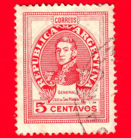 ARGENTINA - Usato - 1945 - José Francisco De San Martín (1778-1850) - 5 - Oblitérés