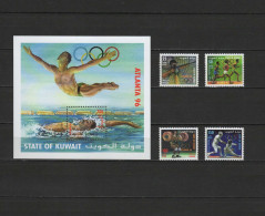 Kuwait 1996 Olympic Games Atlanta, Swimming, Fencing Etc. Set Of 4 + S/s MNH - Summer 1996: Atlanta