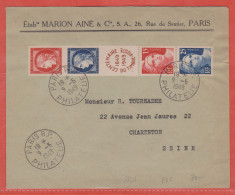 FRANCE N° 833A  CENTENAIRE DU TIMBRE FDC DE PARIS POUR CHARENTON - ....-1949