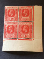 SG 48  1d Red, Block Of Four  MH*/MNH** - Leeward  Islands