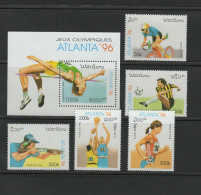 Laos 1996 Olympic Games Atlanta, Athletics, Cycling, Football Soccer Etc. Set Of 5 + S/s MNH - Verano 1996: Atlanta