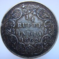 LaZooRo: British India 1/4 Rupee 1862 VF - Silver - Kolonien