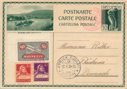 1930 SUISSE ZEPPELIN LZ127 BASEL ZÜRICH 12/10/30 FLUGPLATZ LUFTPOST Postkarte Entier Ganzache Carte - Zeppelins