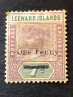 LEEWARD ISLANDS  SG 19  1d On 7d Mauve And Slate MH* - Leeward  Islands