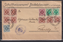 Württemberg Dienstbrief Schultheissenamt Bodelshausen Vom 4.Jan.23 MiF 154,2x156,157,7x158 - Covers & Documents