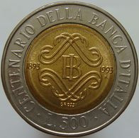 LaZooRo: Italy 500 Lire 1993 UNC - Banca - Herdenking