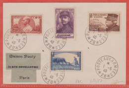 FRANCE N° 454/57 OEUVRES DE GUERRE FDC DE 1940 DE PARIS - ....-1949