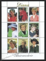 Sao Tome & Principe 1998 Yvert 1291W-91AE, Royalty. Tribute Diana Princess Wales - Miniature Sheet - MNH - São Tomé Und Príncipe