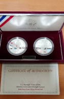 Amèrique Atlanta 1995 Olympic Games America USA PROOF Set X 2 Silver Dollars $ Mint Philadelfia Dollars - Commemoratifs