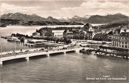 SUISSE - Luzern - Bahnhof Mit Kunst - Und Kongresshaus - Vue Sur Le Pont - Voiture - Animé - Carte Postale Ancienne - Luzern