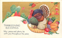  Thanksgiving Blessings , Catte Gaufrée , Embossed Card  , * 450 05 - Thanksgiving