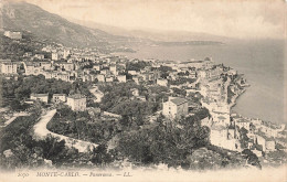 MONACO - Monte Carlo - Panorama - L L - Vue Sur La Ville - Vue Au Loin De La Mer - Carte Postale Ancienne - Monte-Carlo