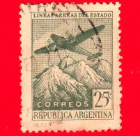 ARGENTINA - Usato - 1946 - Aereo Sopra Le Ande - 25 - Usati