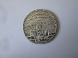 Rare! Lebanon 25 Piastres 1936 Very Nice Silver Coin - Liban