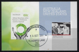 AUSTRALIA 2011 OLIVIA / AN2US IMPERF MINI SHEET FINE USED - ONLY IN YEAR BOOK - Gebraucht