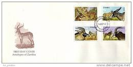 Zm0700f Zambia 1992, SG700-703, Antelopes Of Zambia, FDC - Zambie (1965-...)