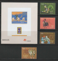 Portugal 1996 Olympic Games Atlanta, Boxing, Equestrian, Wrestling Etc. Set Of 4 + S/s MNH - Estate 1996: Atlanta