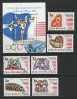 Romania 1995 Olympic Games Atlanta, Space, Gymnastics, Rowing, Fencing Etc. Set Of 6 + S/s MNH - Zomer 1996: Atlanta