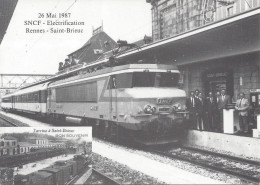 CPM SNCF Inauguration De La Traction électrique Entre Rennes Et St Brieuc - Stazioni Con Treni