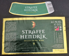 Bier Etiket (k2a), étiquette De Bière, Beer Label, Straffe Hendrik Tripel Brouwerij De Halve Maan - Bier