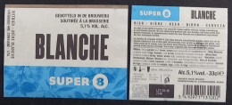 Bier Etiket (L4c), étiquette De Bière, Beer Label, Super 8 Blanche Brouwerij Haacht - Bier