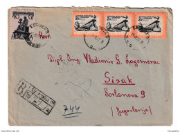 Poland Letter Cover Posted Registered 1947 Legnica To Sisak Croatia B210112 - Cartas & Documentos