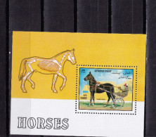 LI04 Afghanistan 1996 Horses Mint Mini Sheet - Afganistán
