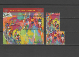 UN United Nations Geneva 1996 Olympic Games Atlanta, Cycling Etc. Set Of 2 + S/s MNH - Sommer 1996: Atlanta