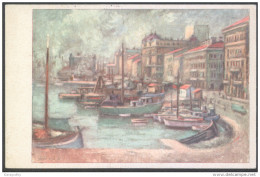 Rijeka Fiume Vilim Svecnjak Painting Old Postcard Travelled 1954 Ported Bb - Croazia