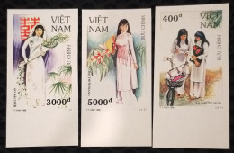 Vietnam Viet Nam MNH Imperf Stamps 1995 : Vietnamese Women's Costume / Flower / Bike / Bicycle (Ms700) - Vietnam