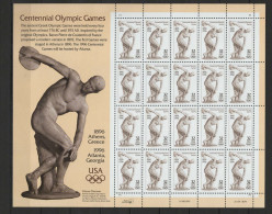 USA 1996 Olympic Games Sheetlet MNH - Sommer 1996: Atlanta