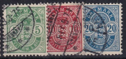 DENMARK 1884 - Canceled - Mi 34Z-36Z - Usati