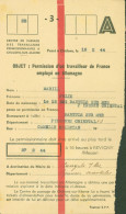 Guerre 40 Permission D'un Travailleur De France Employé En Allemagne STO Passe Par Châlons En Champagne 16 2 44 - WW II