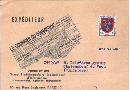 BLASONS N° PREO 105 S/CARTE PUBLICITAIRE DE LE COURRIER DU COMMERCE DU 16.2.52 - 1941-66 Coat Of Arms And Heraldry