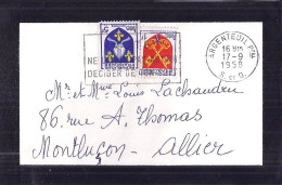 BLASONS N° 1047/1005 S/L. DE ARGENTEUIL/17.9.58 - 1941-66 Coat Of Arms And Heraldry