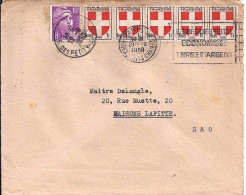 BLASONS N° 836x5/811 S/L. DE PARIS/19.9.50 - 1941-66 Escudos Y Blasones