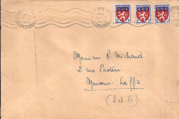 BLASONS N° 572 S/L. DE PARIS/24.2.53 (usage Tardif Mais Belle Lettre) - 1941-66 Armoiries Et Blasons