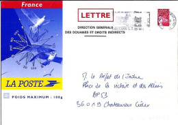 LUQUET N° 3083-E3 ENTIER Repiqué DOUANE… DE ORLEANS/25.10.04 - 1997-2004 Marianne Du 14 Juillet