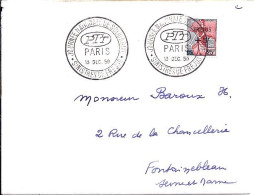 MARIANNE A LA NEF N° 1229 S/L DE PARIS/SINISTRES DE FREJUS/13.12.59 - 1959-1960 Maríanne à La Nef