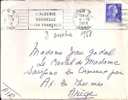 MULLER N° 101IB S/L. DE ORAN/ALGERIE/4.10.58 + OBL. - 1955-1961 Marianne Van Muller