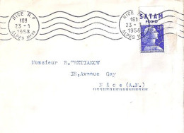 MULLER N° 1011B + PUB « SATAM FROID » En Haut S/L. DE 1958 - 1955-1961 Marianne (Muller)