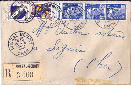 GANDON N° 886x3/953/954 S/L. REC DE CHEZAL BENOIT/15.6.54 - 1945-54 Marianne Of Gandon