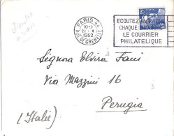 GANDON N° 886 S/L. DE PARIS/21.10.52 POUR L’ITALIE - 1945-54 Marianne De Gandon