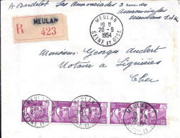 GANDON N° 811x5 S/L. REC. DE MEULAN/20.9.54 - 1945-54 Marianna Di Gandon