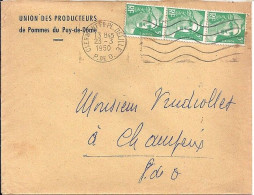 GANDON N° 809x3 S/L. DE CLERMONT Fd/23.3.50 - 1945-54 Maríanne De Gandon